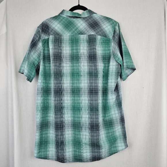 LL Bean Men's Shirt Green Gray‎ Plaid Button Up Short Sleeve Size Large Tall - Picture 7 of 7